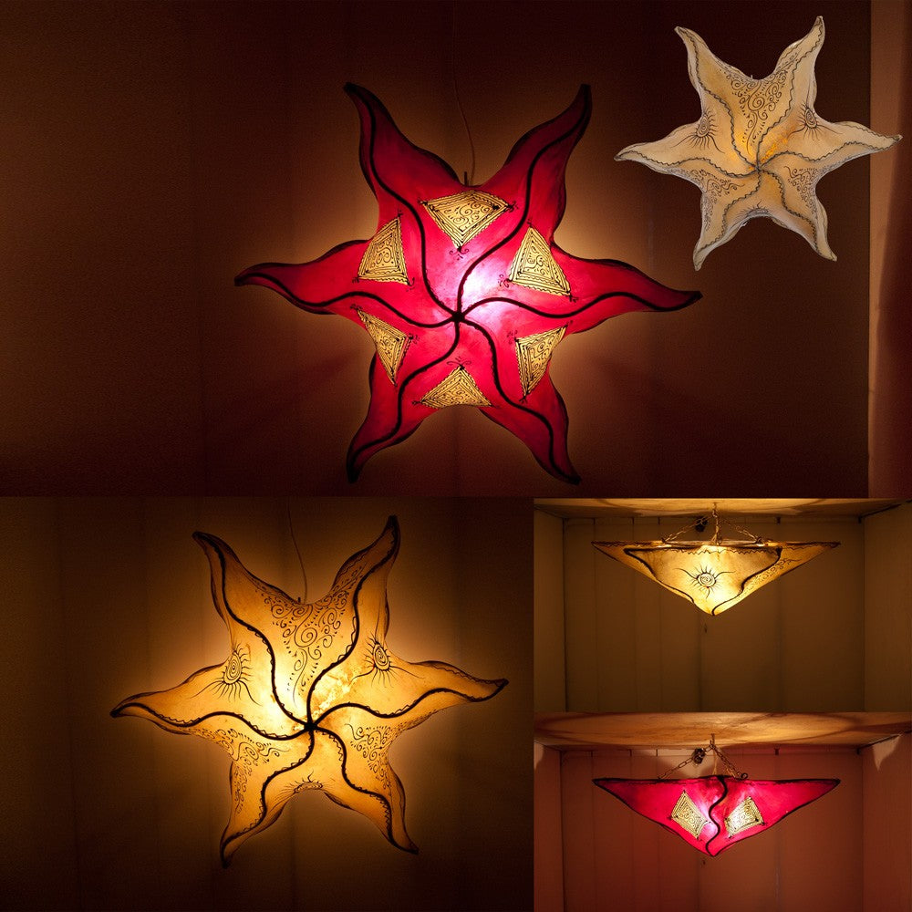 Lámpara Sol Plafón - Piel Forja -Pintada en Henna -45 cm-Colores