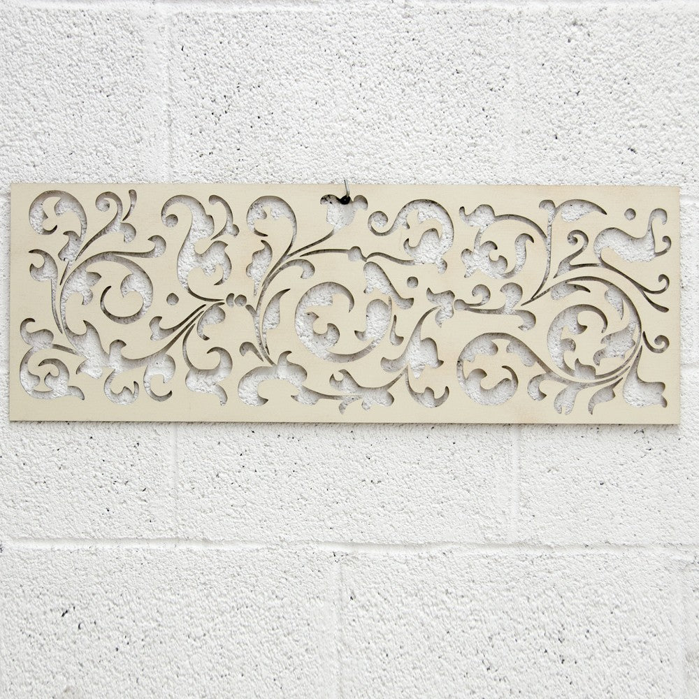 Celosia Madera - Corte Láser - Diseño Celta - Blanco Hueso - 80 x 30 cm