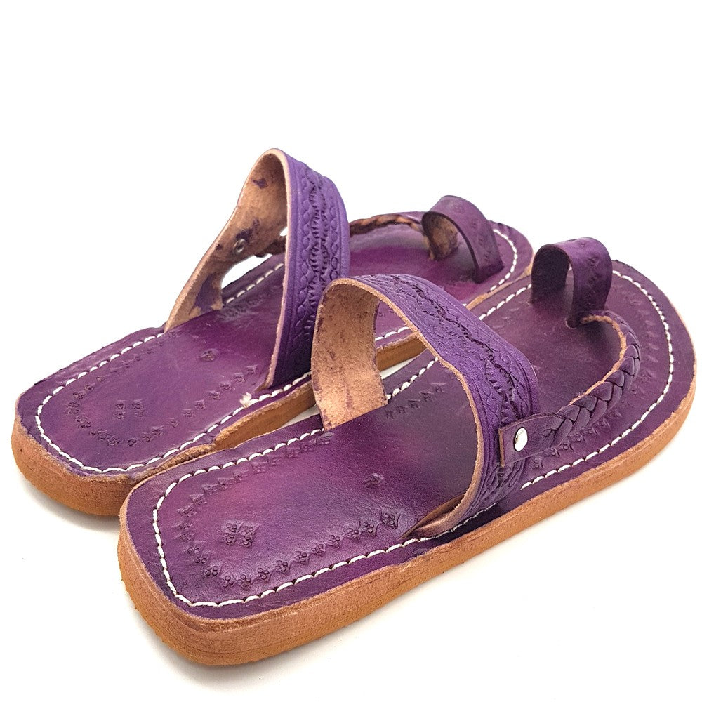 Sandalia Mujer Morado Claro - 100% Cuero - Modelo Arijwani