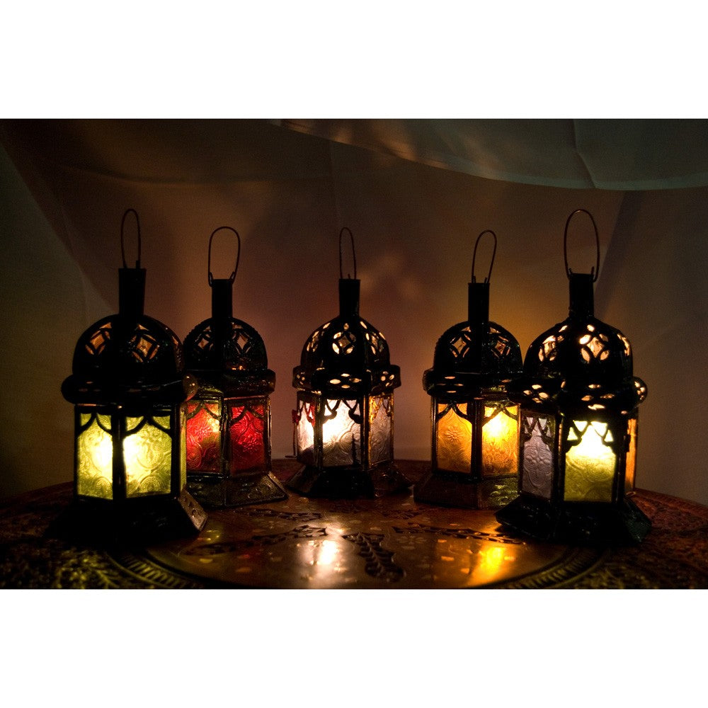 Farol Vela Hexagonal - Cristales - 5 Colores