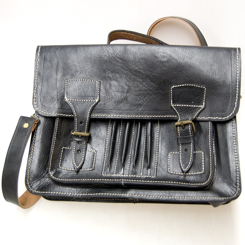 Maletín de Cuero 100% Natural - Marroquineria - Modelo Executive - Color Negro