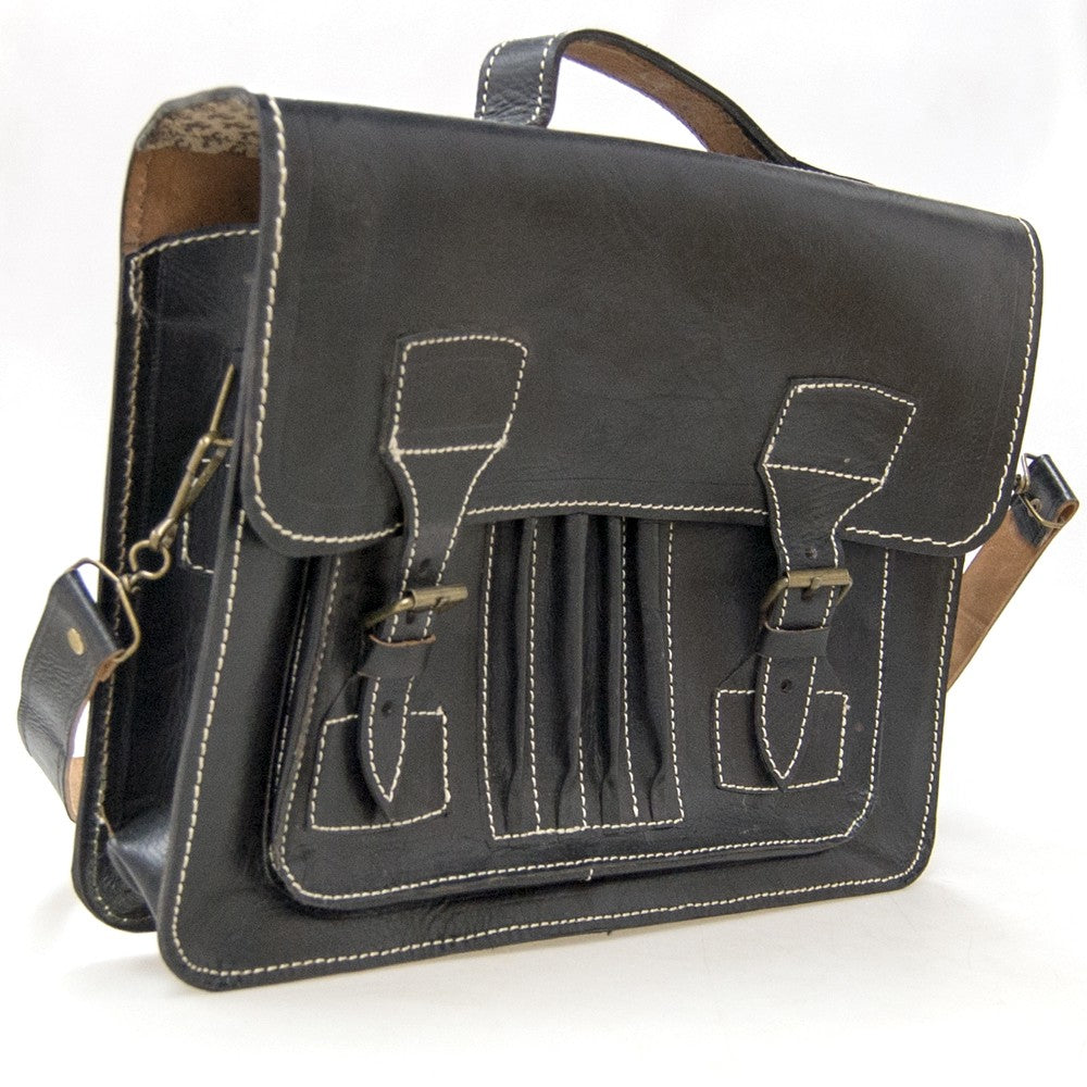 Maletín de Cuero 100% Natural - Marroquineria - Modelo Executive - Color Negro