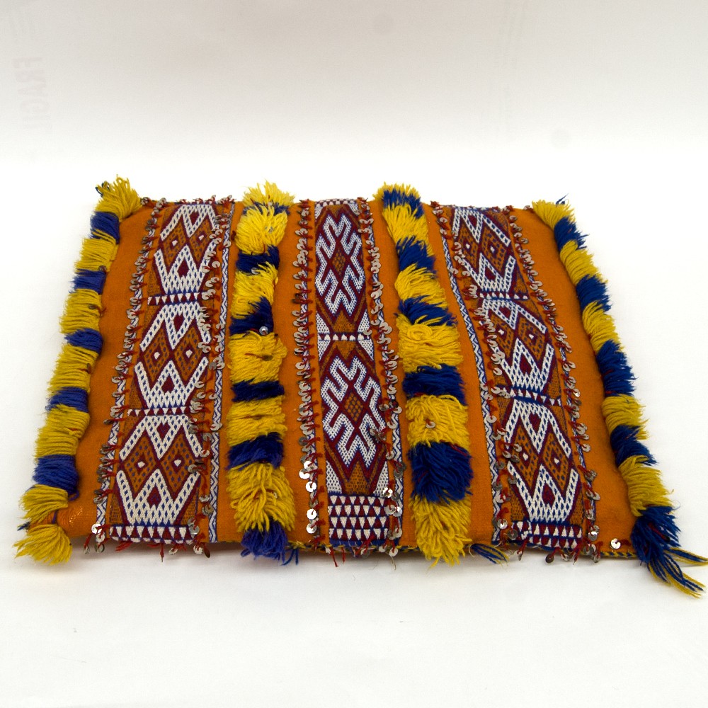 2 x Funda Cojín Bereber - Estilo Vintage - Naranja - Antiguo