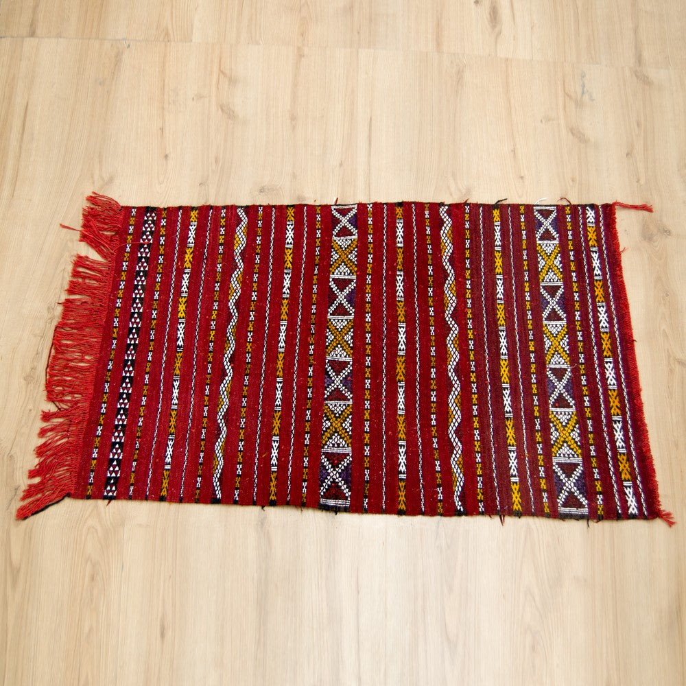 Tapiz Marroqui - Estilo Vintage Bereber - 130cm x 80cm - Multicolor