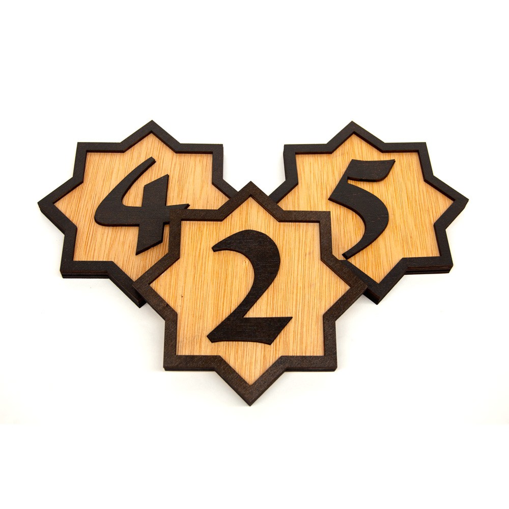 Número para Puerta de Madera - Diseño Arabe - Modelo Rakam