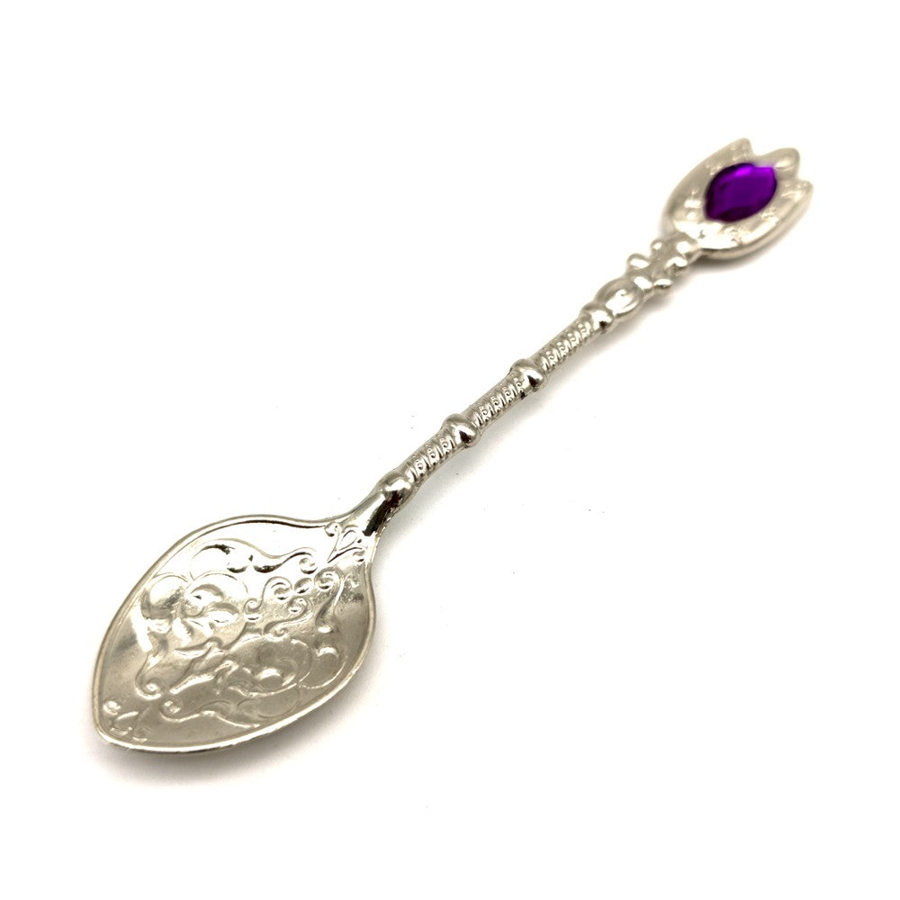 Cuchara Metal - Niquelada - Resina Decorativa Color - Modelo Fidda