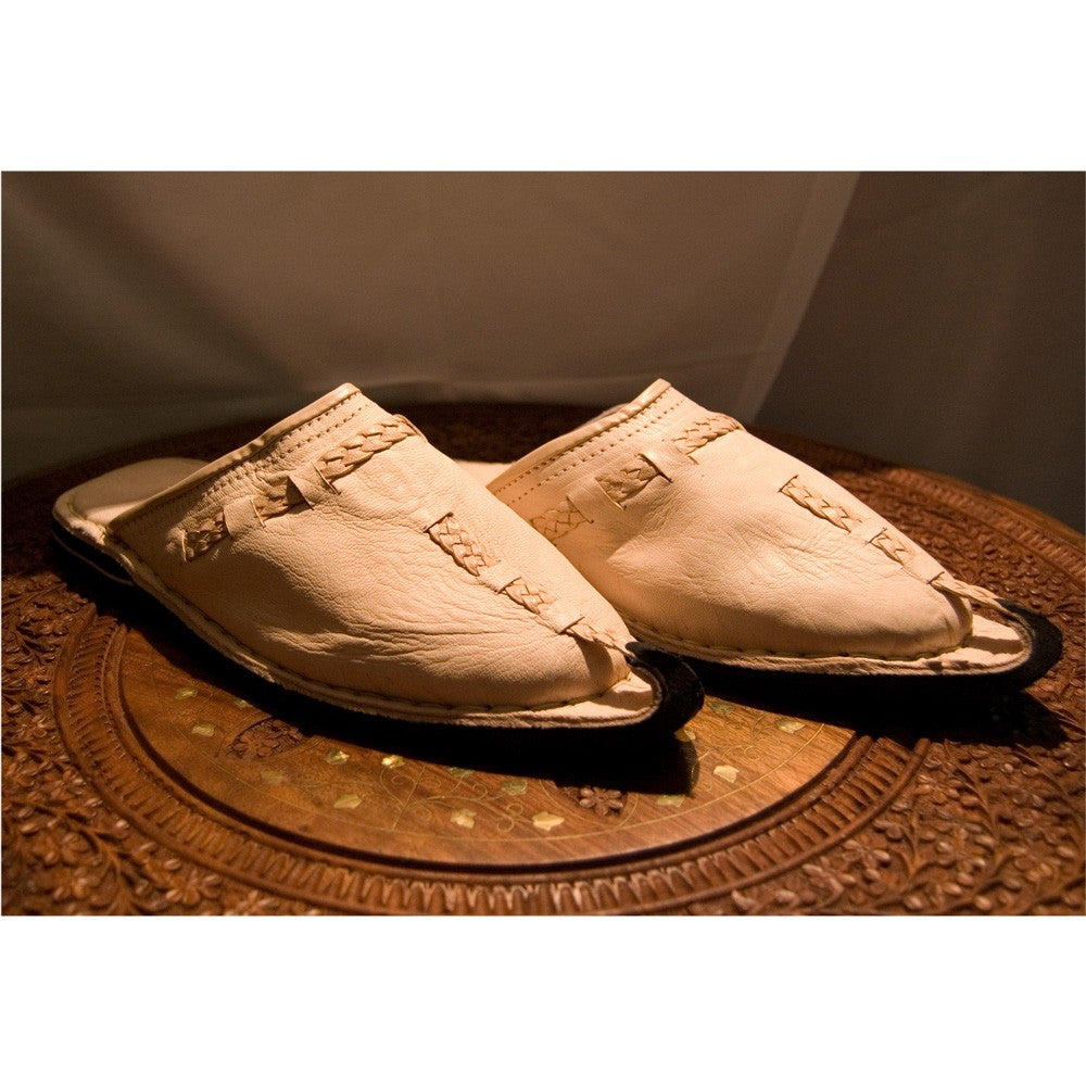 Babucha Piel Aladino - Decorado Trenzado - Artesanal