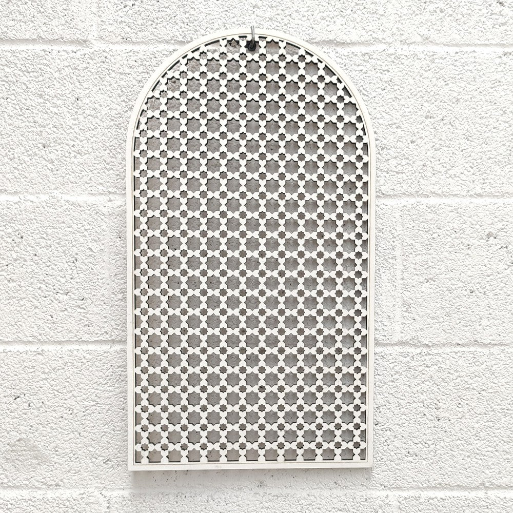 Ventana Árabe - Celosia Árabe - Modelo Naafila Abiad - 60 x 34 cm x 1cm