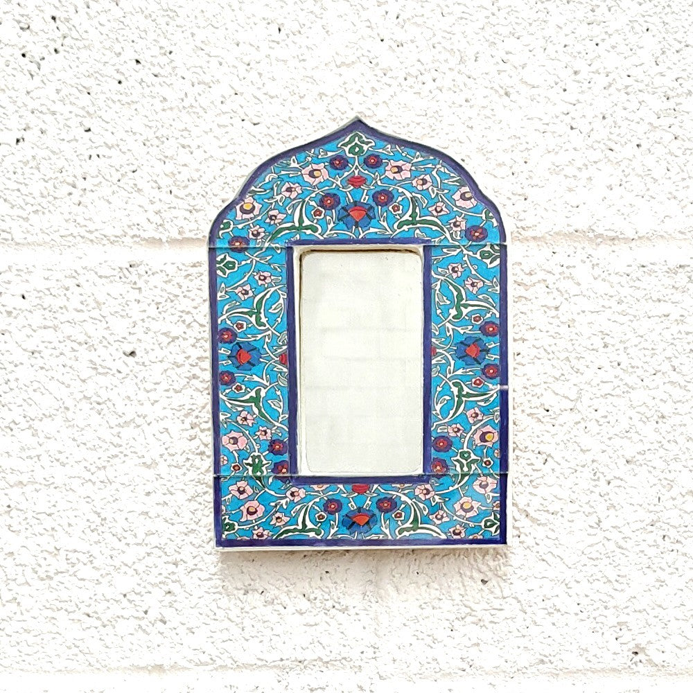 Espejito Decorativo - Decoración Estilo Vintage 100% Artesanal - Modelo Hak nº2 AZUL - 20 x 14cm