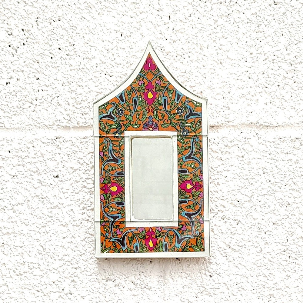 Espejito Andalusí Decorativo - Decoración Estilo Vintage 100% Artesanal - Modelo Hak nº 5 BLANCO - 20 x 14cm