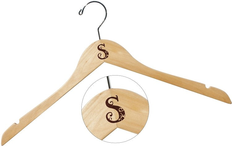 Percha de Madera Grabada y Personalizada con Laser