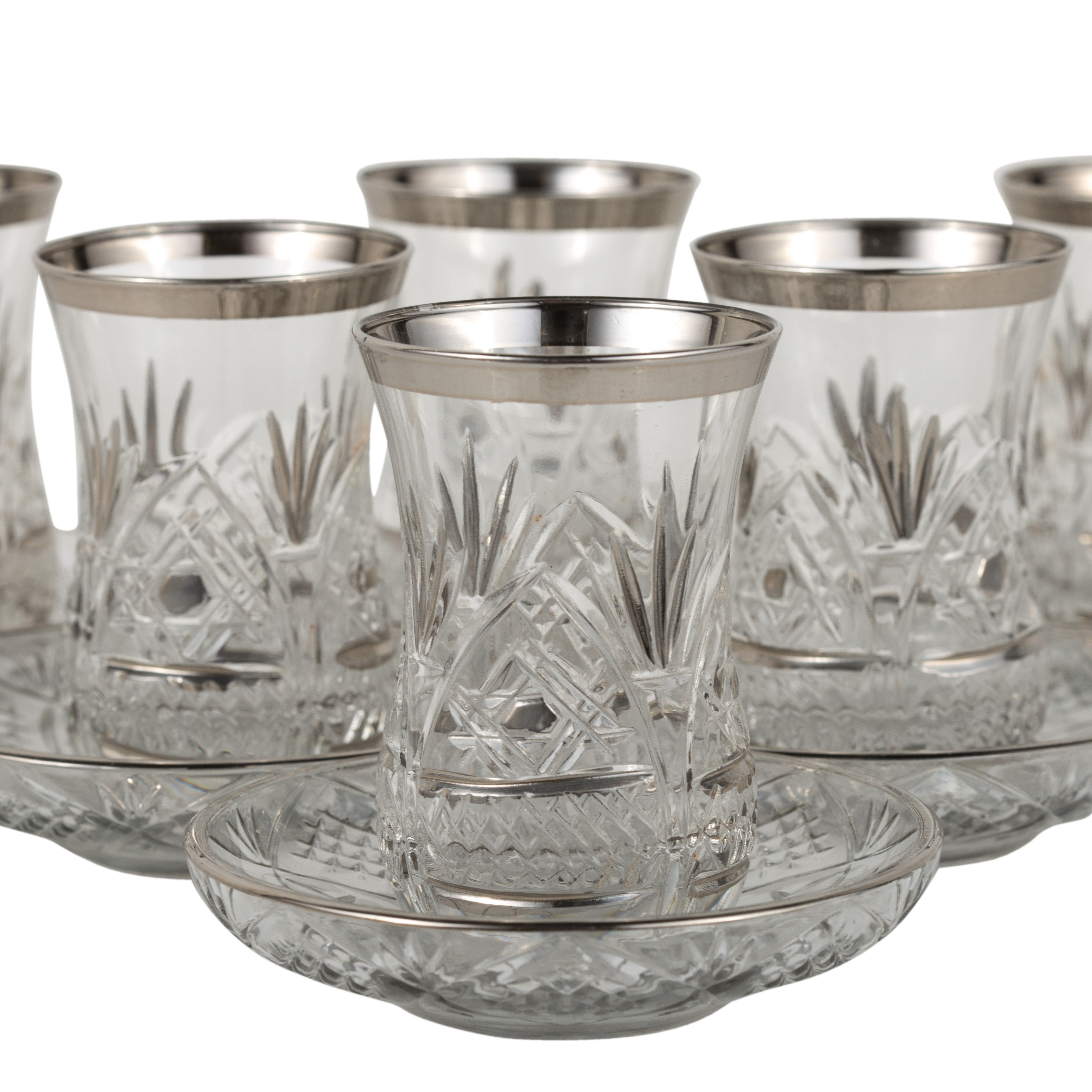 Juego 6 Vasos de Té Turcos - Decoración Oriental - Modelo Fadda