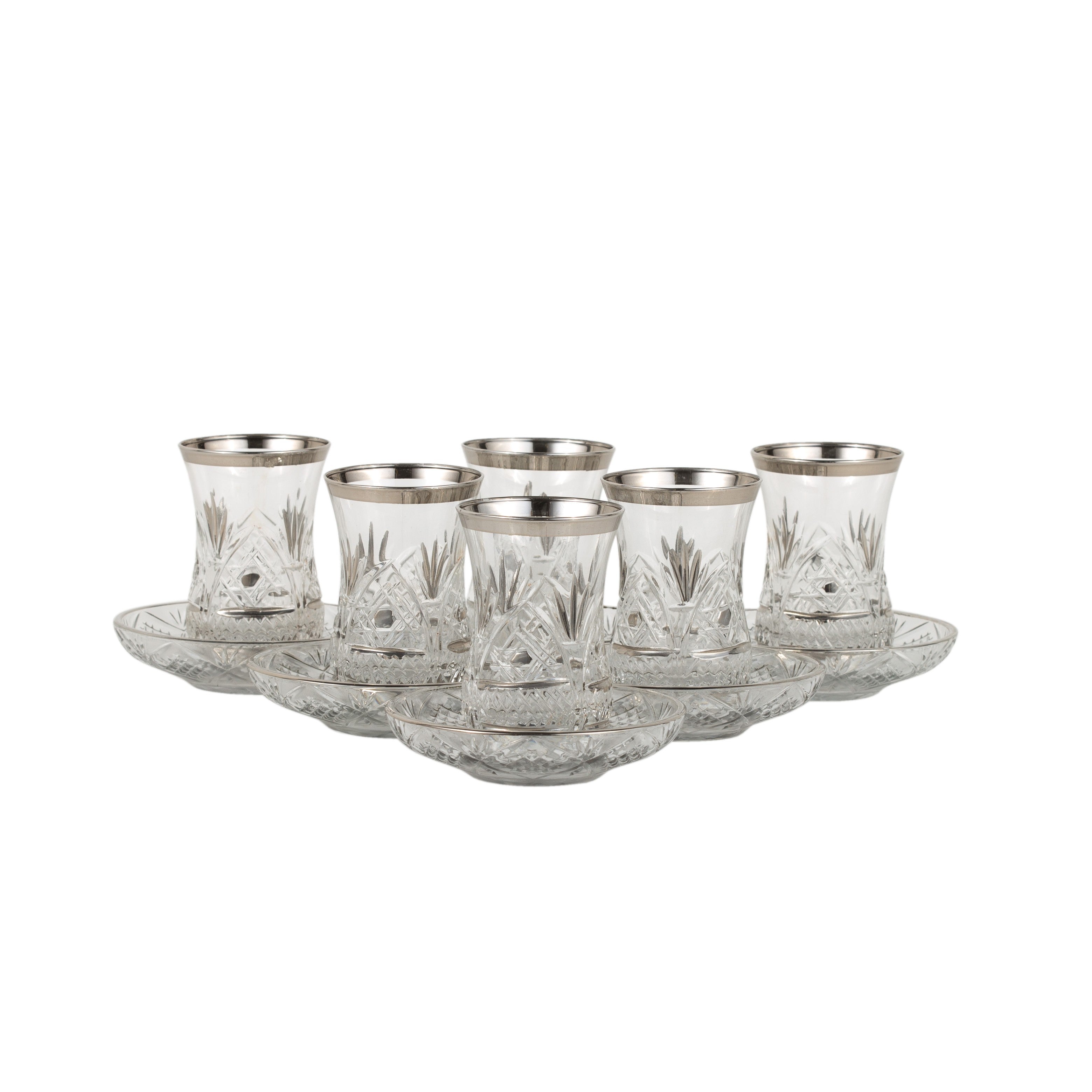 Juego 6 Vasos de Té Turcos - Decoración Oriental - Modelo Fadda