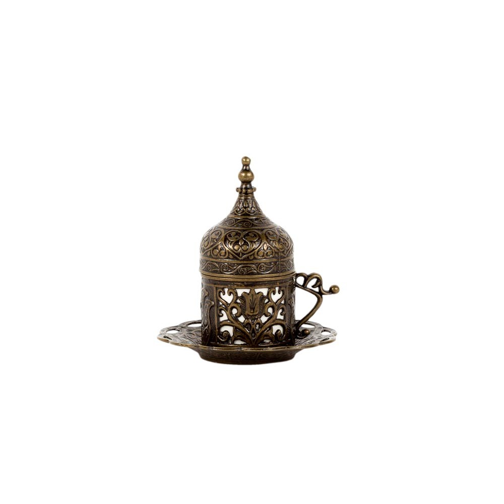 Vaso de cafe Turco Expresso - Porcela y Metal - Modelo Black Turkish
