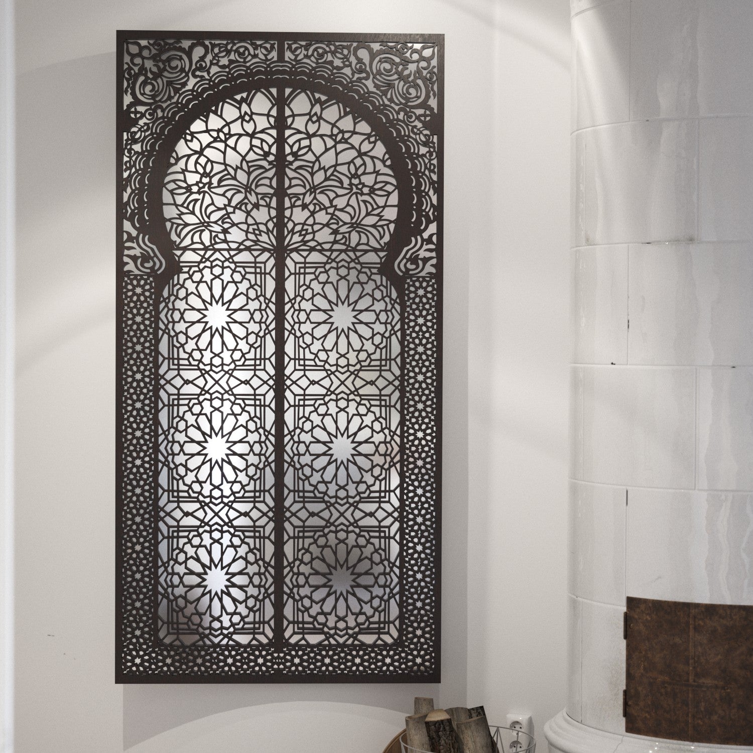 Espejo Madera DELUXE Decoración Andalusí Celosias Moriscas - 200 x 100 cm - Modelo SULTAN ALHAMBRA