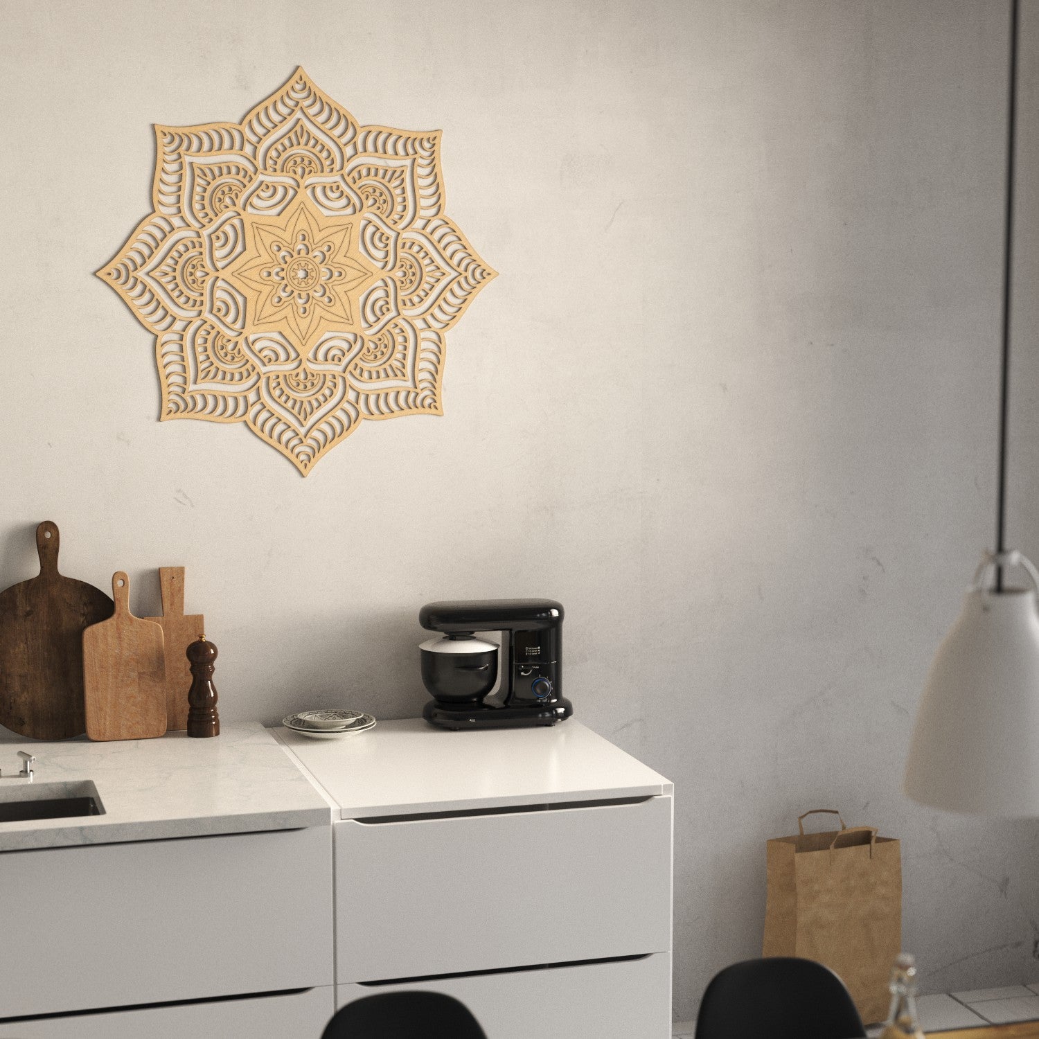 Mandala de Madera - Decoración del Hogar - Feng Shui