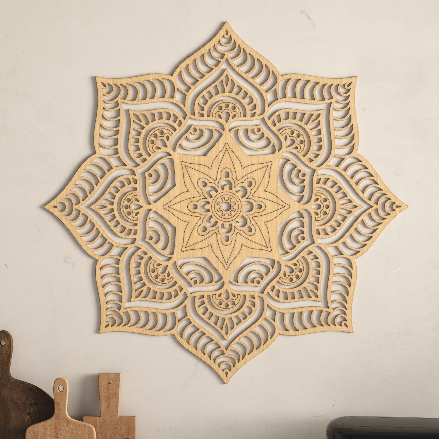 Mandala de Madera - Decoración del Hogar - Feng Shui