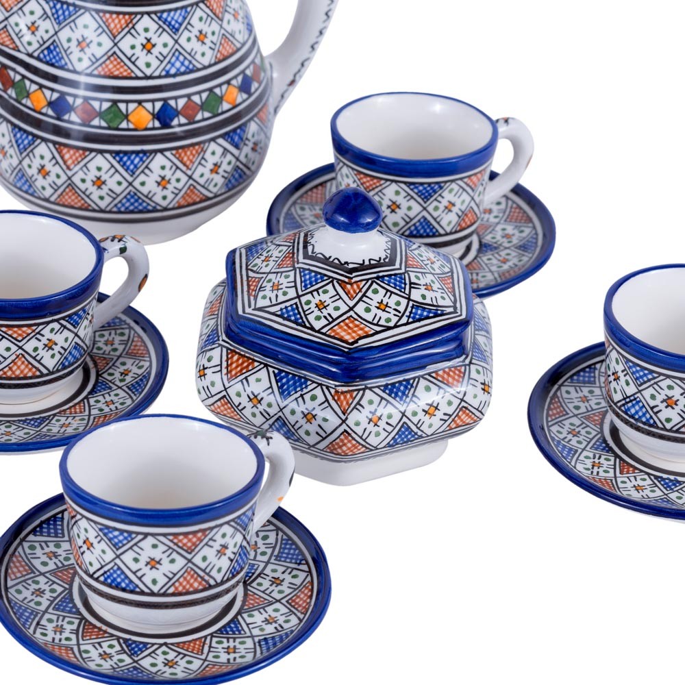 Juego de Té Cerámica Fes - Cafetera Lechera - Modelo Handasa