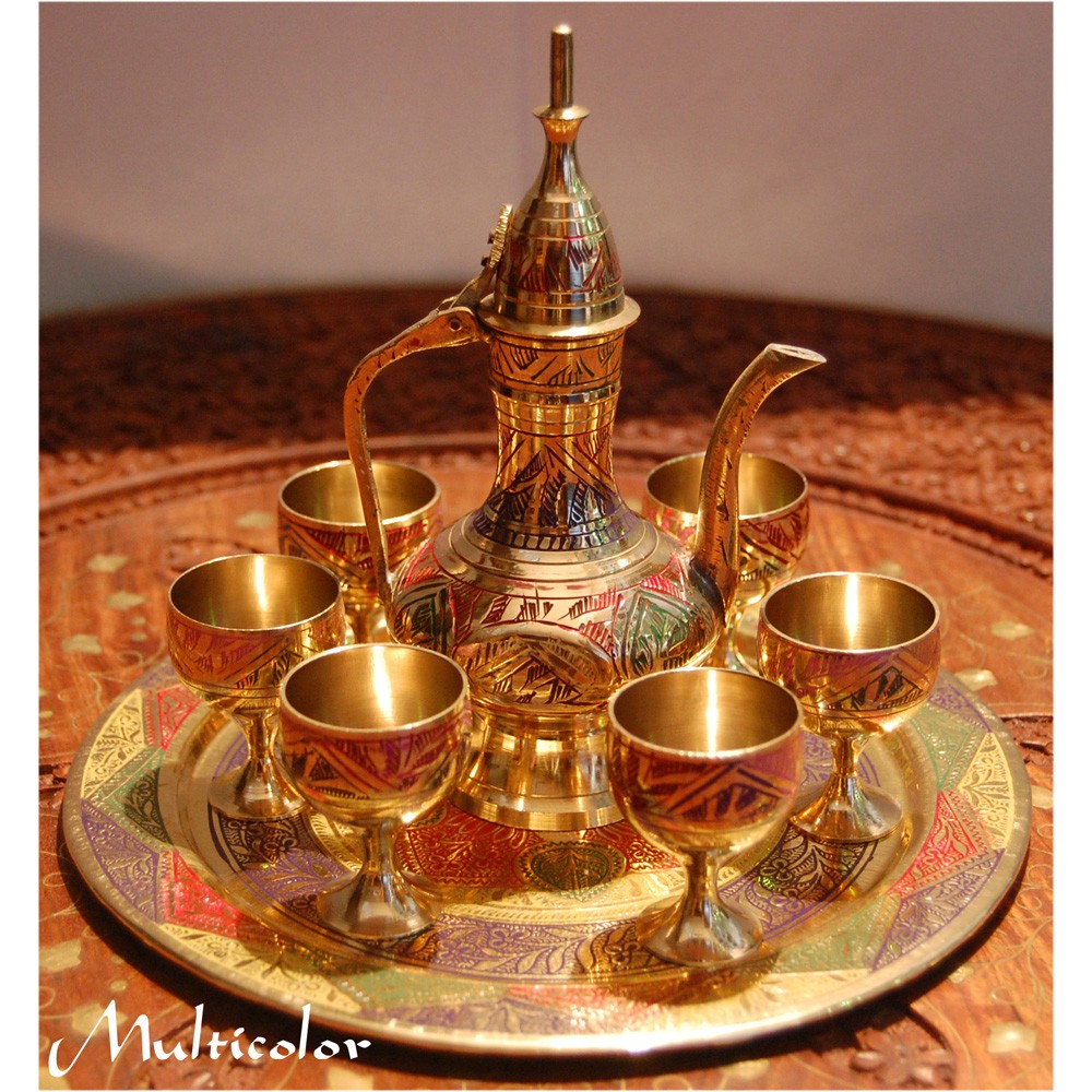 Juego de Té Decorativo - Bronce - Varios Colores - NOVEDAD