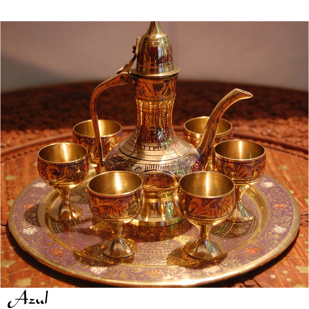 Juego de Té Decorativo - Bronce - Varios Colores - NOVEDAD