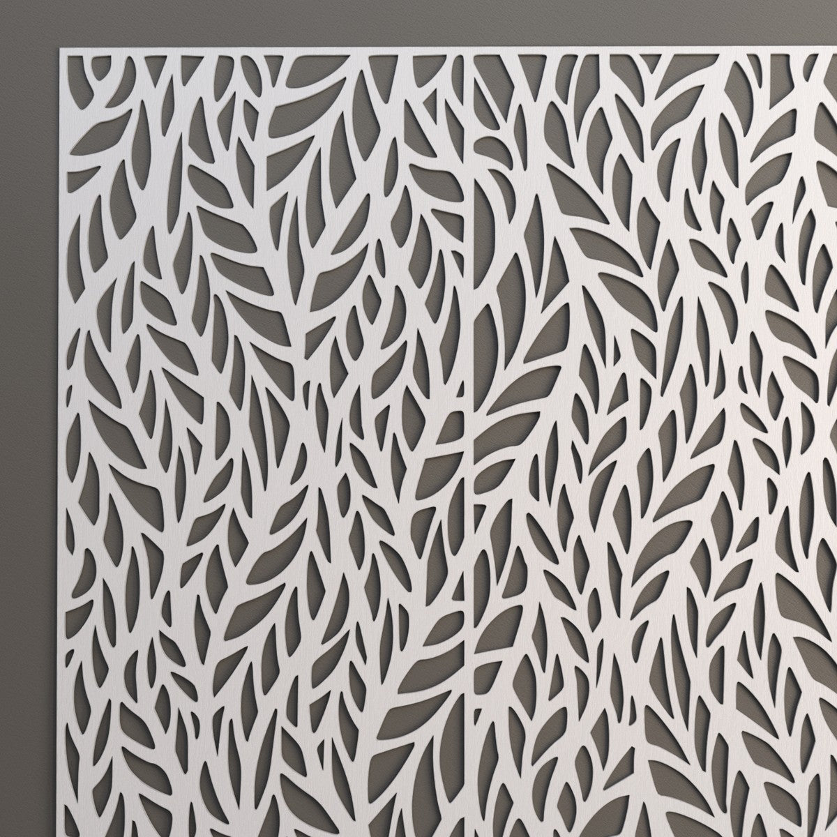 Celosía Madera Blanca - Diseño Otoño - 100 x 80 cm