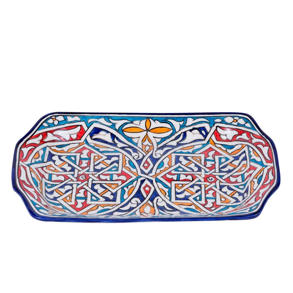 Plato Bandeja Frutero Árabe - Cerámica Fez - Pintado a mano - Modelo SINIA