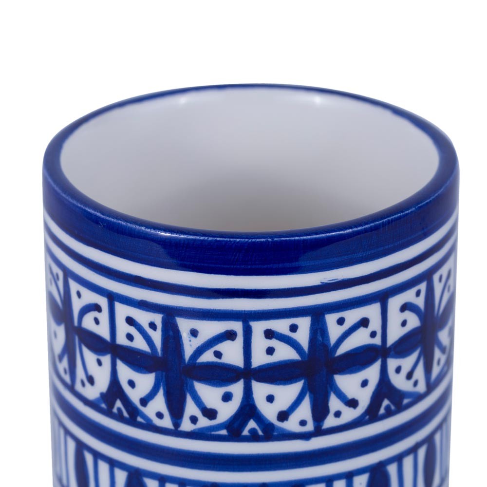 Vaso Tubo Cerámica Fez - Pintado a mano - Modelo TAWIL