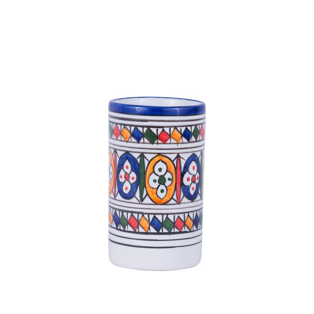Vaso Tubo Cerámica Fez - Pintado a mano - Modelo TAWIL