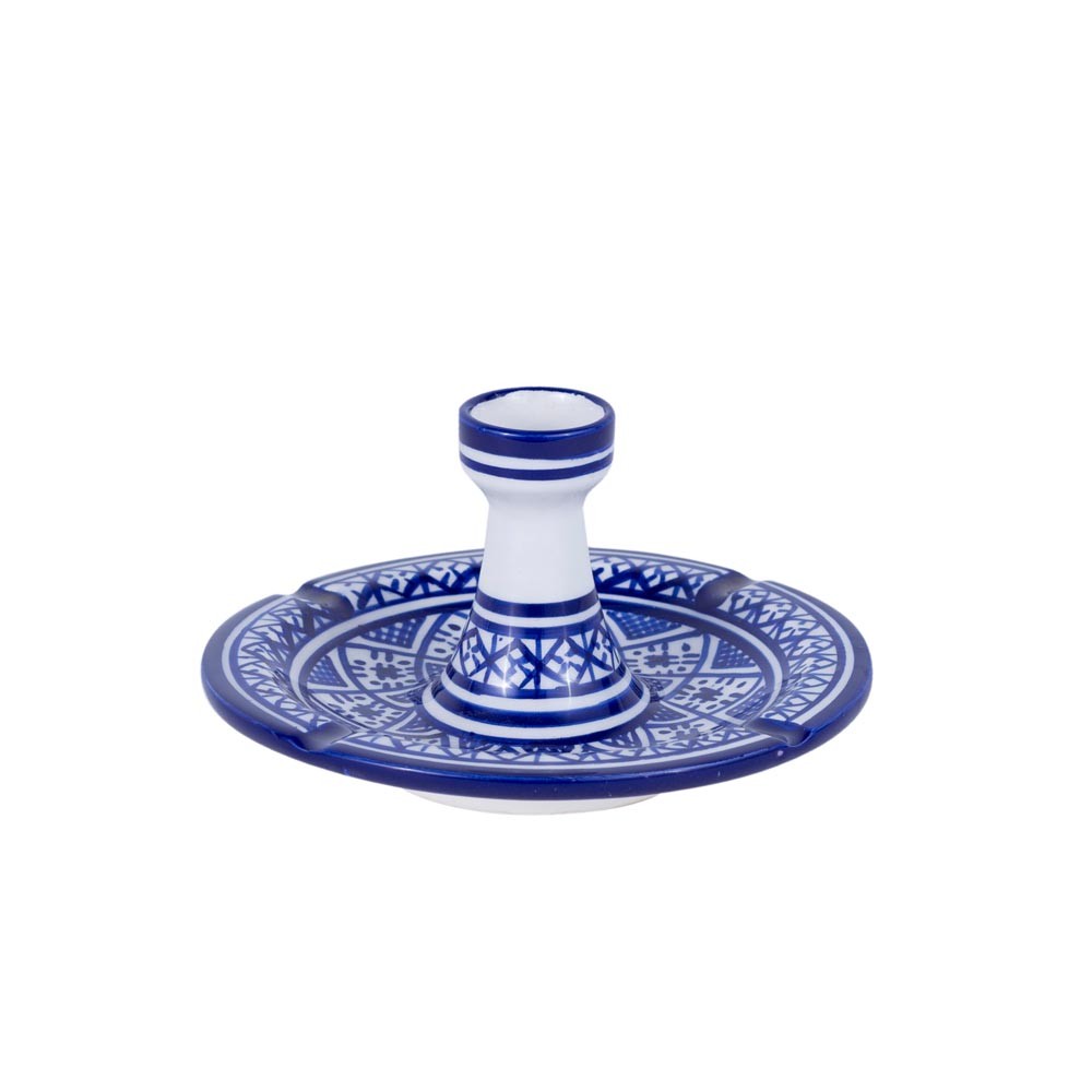 Cenicero Portavelas Cerámica Fez - Pintado a mano - Modelo DUKHAN