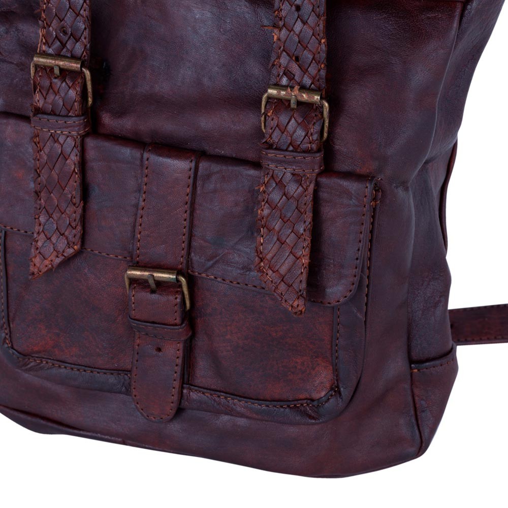 Mochila Cuero - 100% Artesanal - 46 cm - Modelo Musafir