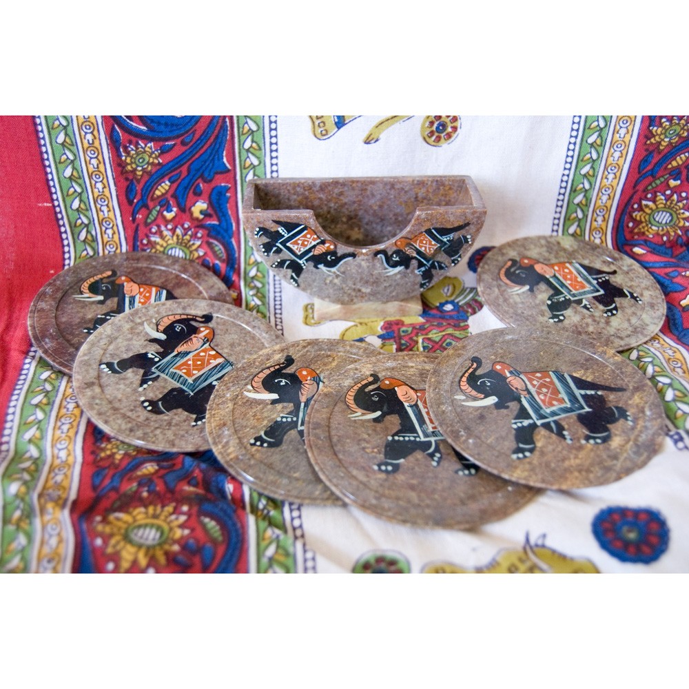 Juego 6 Posavasos Onix Pintados - Varios Modelos - NOVEDAD