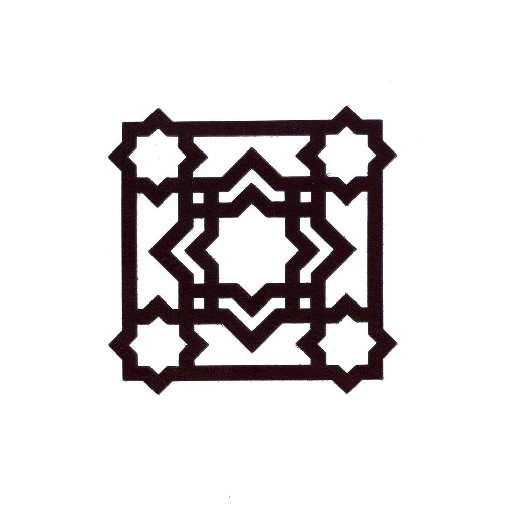 Posa Vasos De Cuero - Motivos Geométricos - 8,3 cm Diámetro Modelos Surtidos