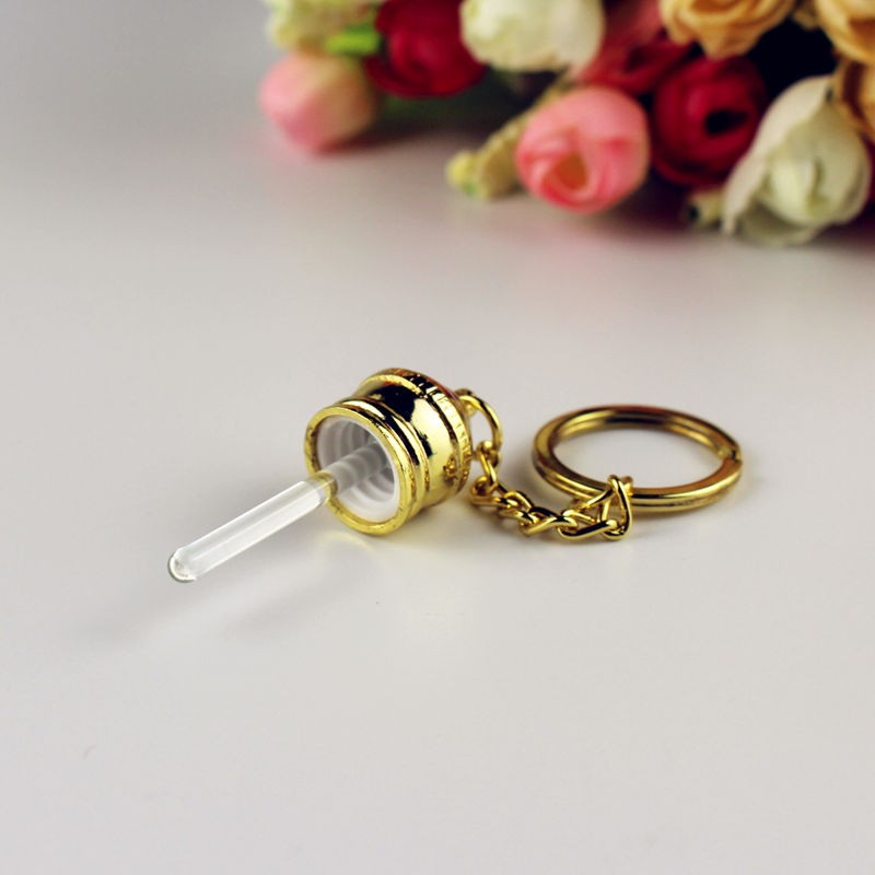 Perfumero o Aceites esenciales - Metal y cristal - Con Llavero - Estilo Árabe Vintage - Modelo LOTO - 3ml