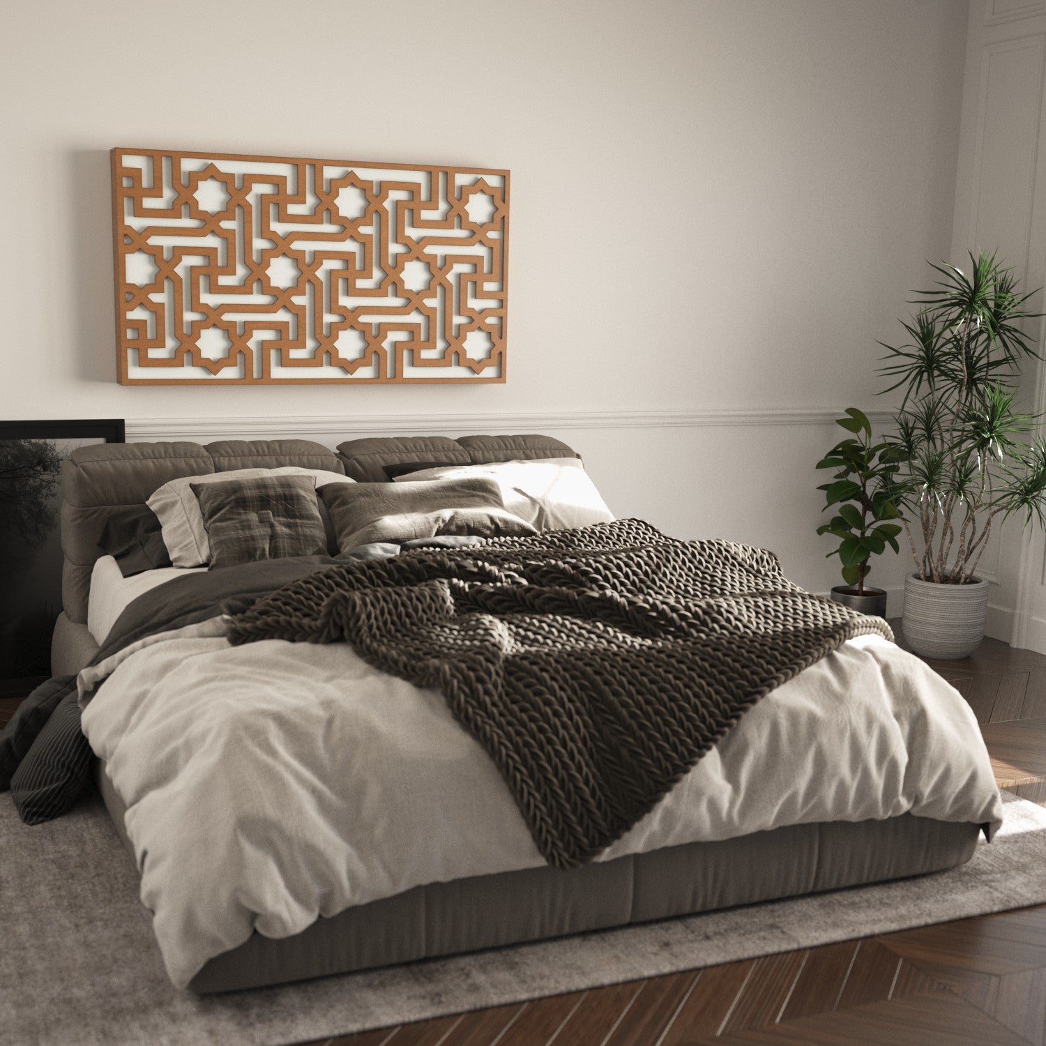 Cabecero de Cama Retroiluminado LED RGB Mando + Control Movil - Modelo MAATAHA