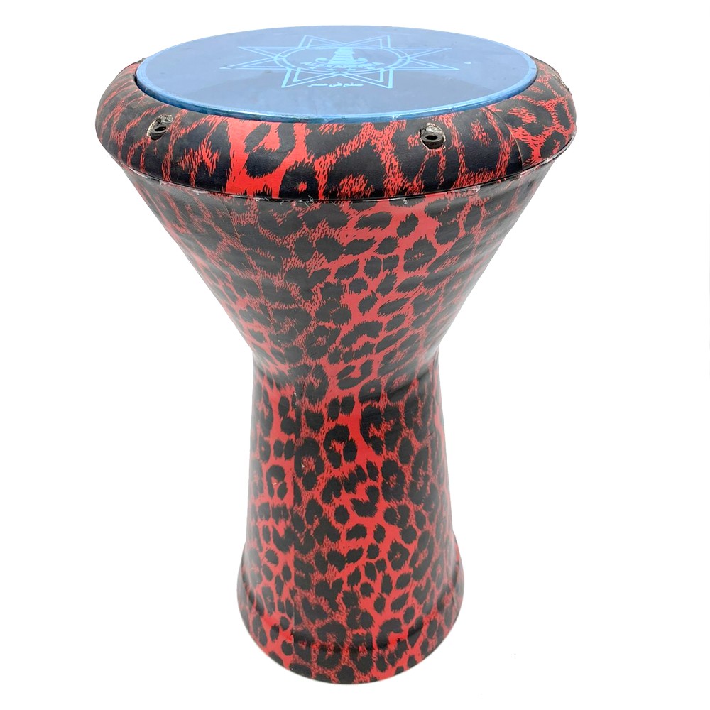 Darbuka Alejandría + Funda + Parche de Recambio - Modelo LEOPARDO ROJO