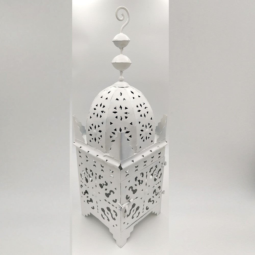 Lampara de Pie Árabe Artesania Marroqui Exterior o interior Blanca Decoración Andalusi Modelo Hadid Abiad