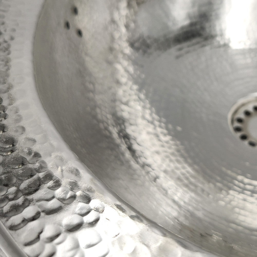 Lavabo Ovalado Árabe Metálico Latón Niquelado - Decoración Andalusí - Modelo Matli