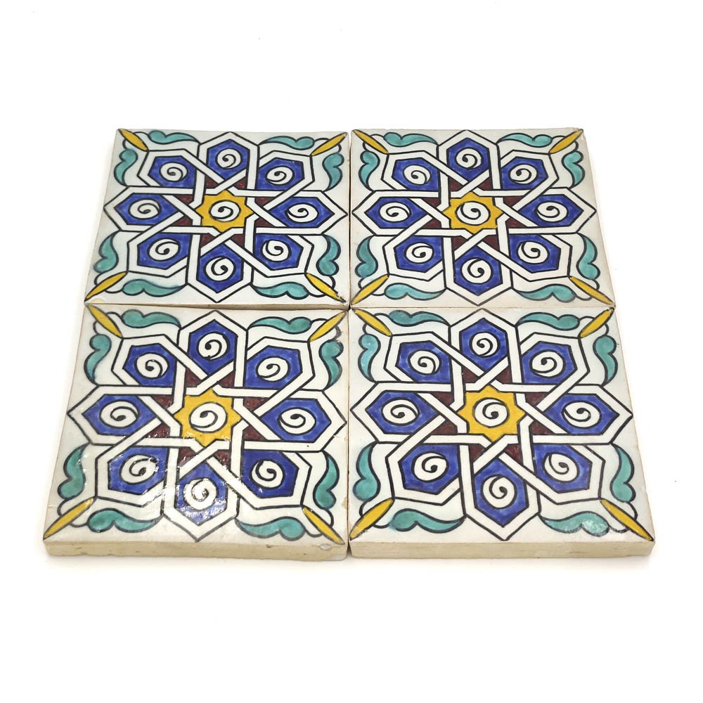 Azulejo Andalusí - Zellige Mosaico Nazari - Multicolor - 15x15 cm - Artesanal - Modelo 74