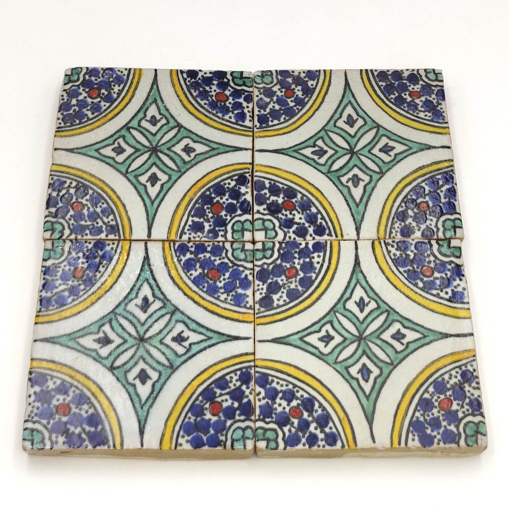 Azulejo Andalusí - Zellige Mosaico Nazari - 10 x 10cm - Artesanal - Modelo 77