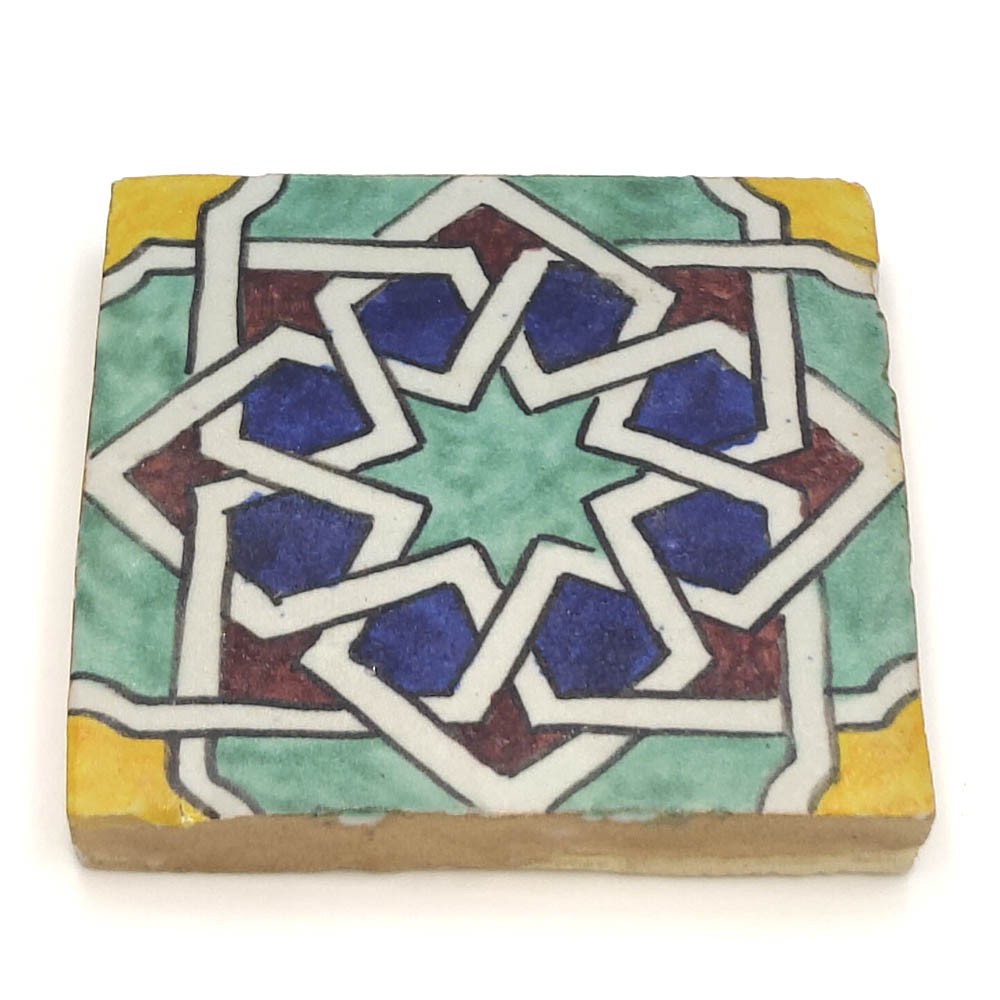 Azulejo Andalusí - Zellige Mosaico Nazari - 10 x 10cm - Artesanal - Modelo 81