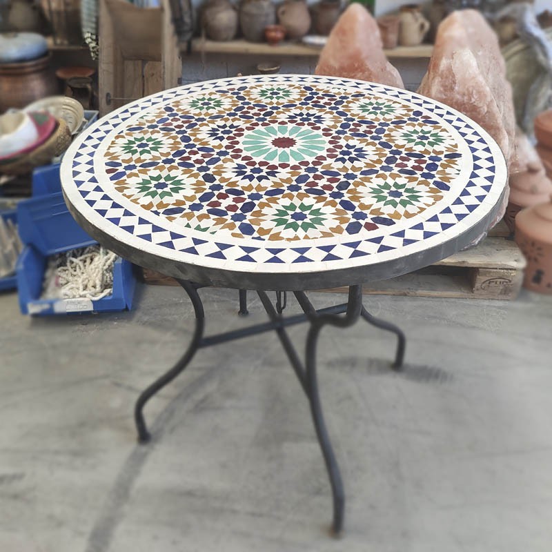 Mesa Jardín Mosaico Andalusí - Zelige Azulejos Fez - Modelo Granaita