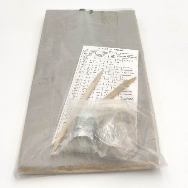 Pack escritura Caligrafia Árabe - Tabla pintada con arcilla + kalam + tinta