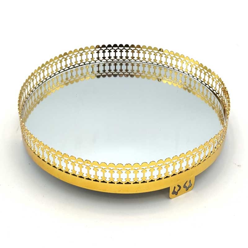 Bandeja Espejo y Metal -Decoración Árabe - Modelo Miraatun