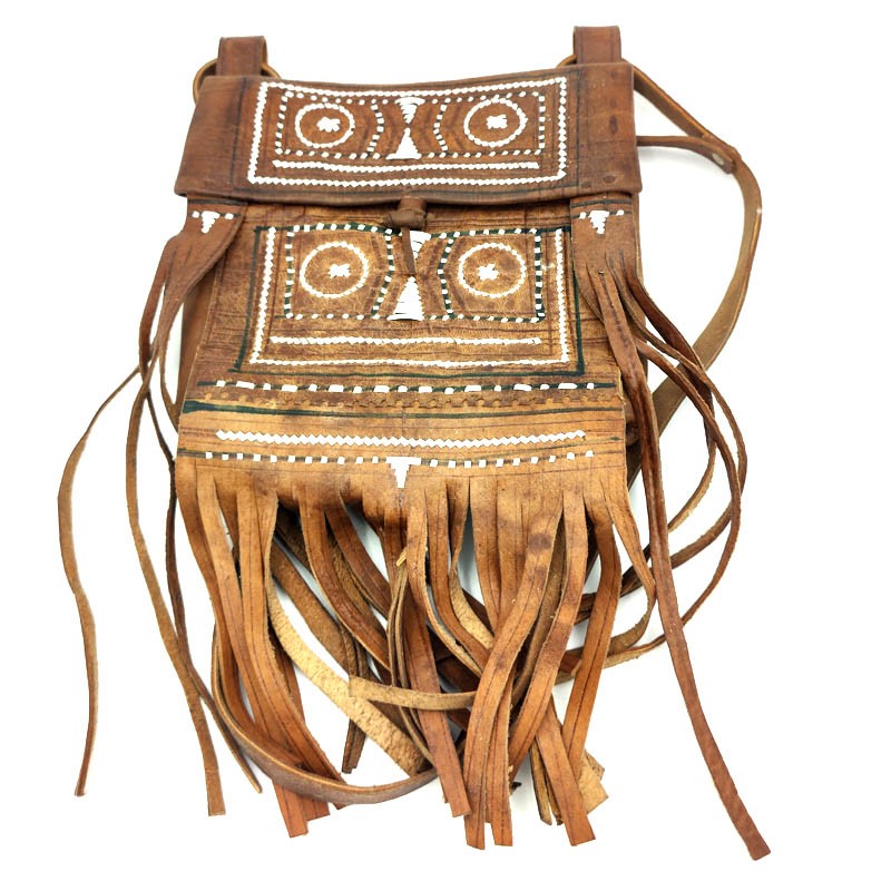 Bolso Flecos Tuareg - Decorados Blancos - Marroquinería - Modelo Mali