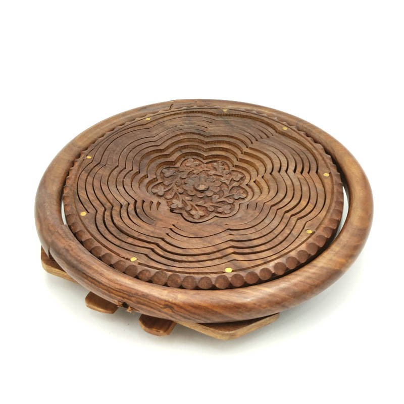Cesta Plegable Frutero Madera - Artesanía India - Marca Aarti