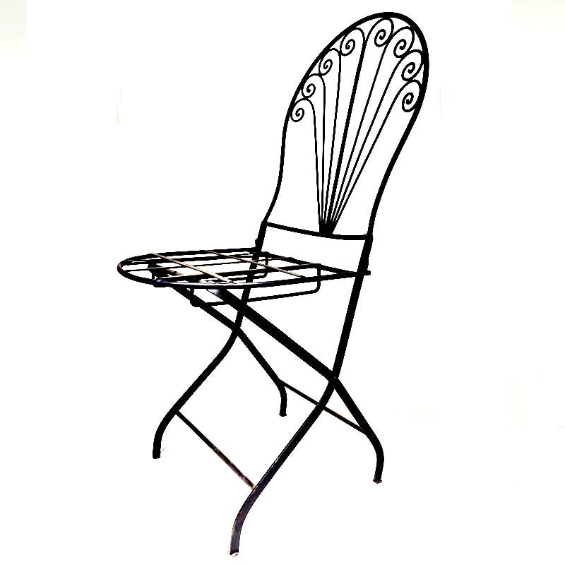 Silla de Forja para Jardin Plegable - Artesanía Marroquí - Modelo Kursiyun