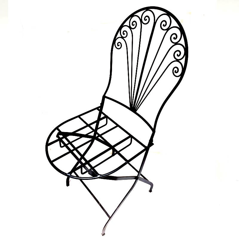 Silla de Forja para Jardin Plegable - Artesanía Marroquí - Modelo Kursiyun