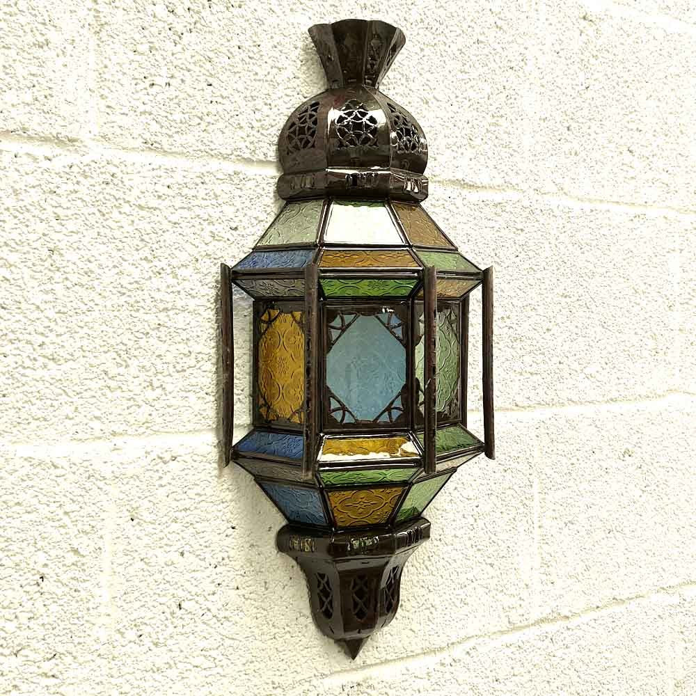 Aplique Árabe Cristal y Hierro - Decoración Marroquí - Multicolor - Modelo MASYIDUN