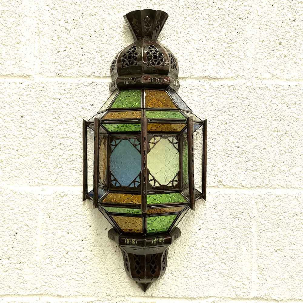 Aplique Árabe Cristal y Hierro - Decoración Marroquí - Multicolor - Modelo MASYIDUN