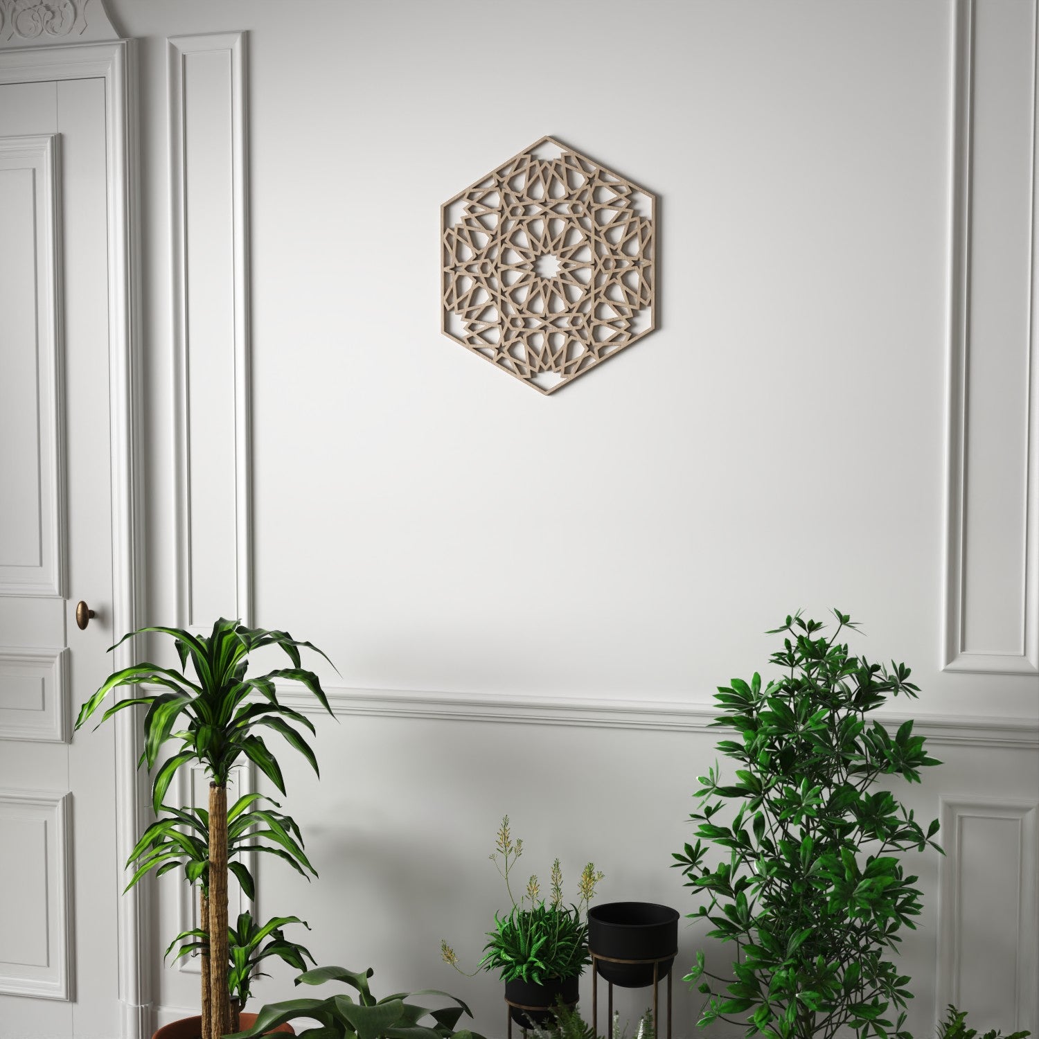 Cuadro Celosía Madera Decorativa - Decoración Árabe - Modelo MUSADDIS